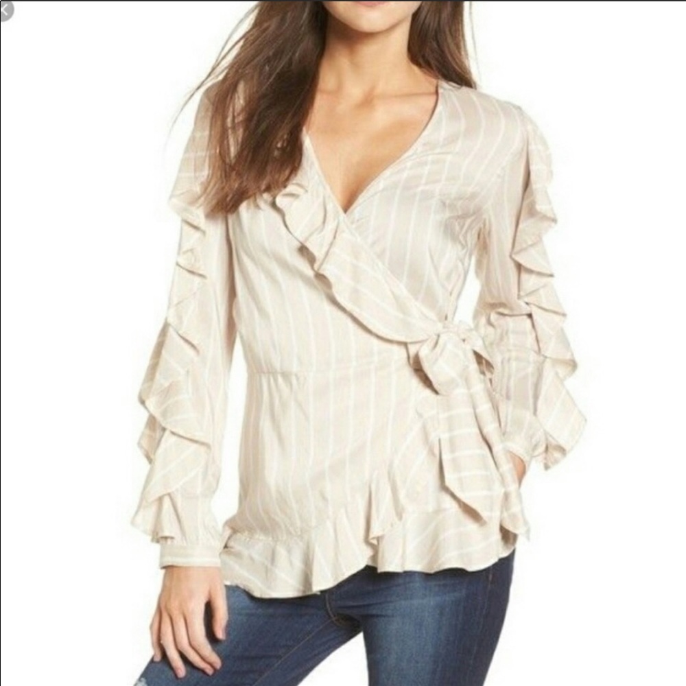 NWT Leith Ruffled Wrap Blouse/Top